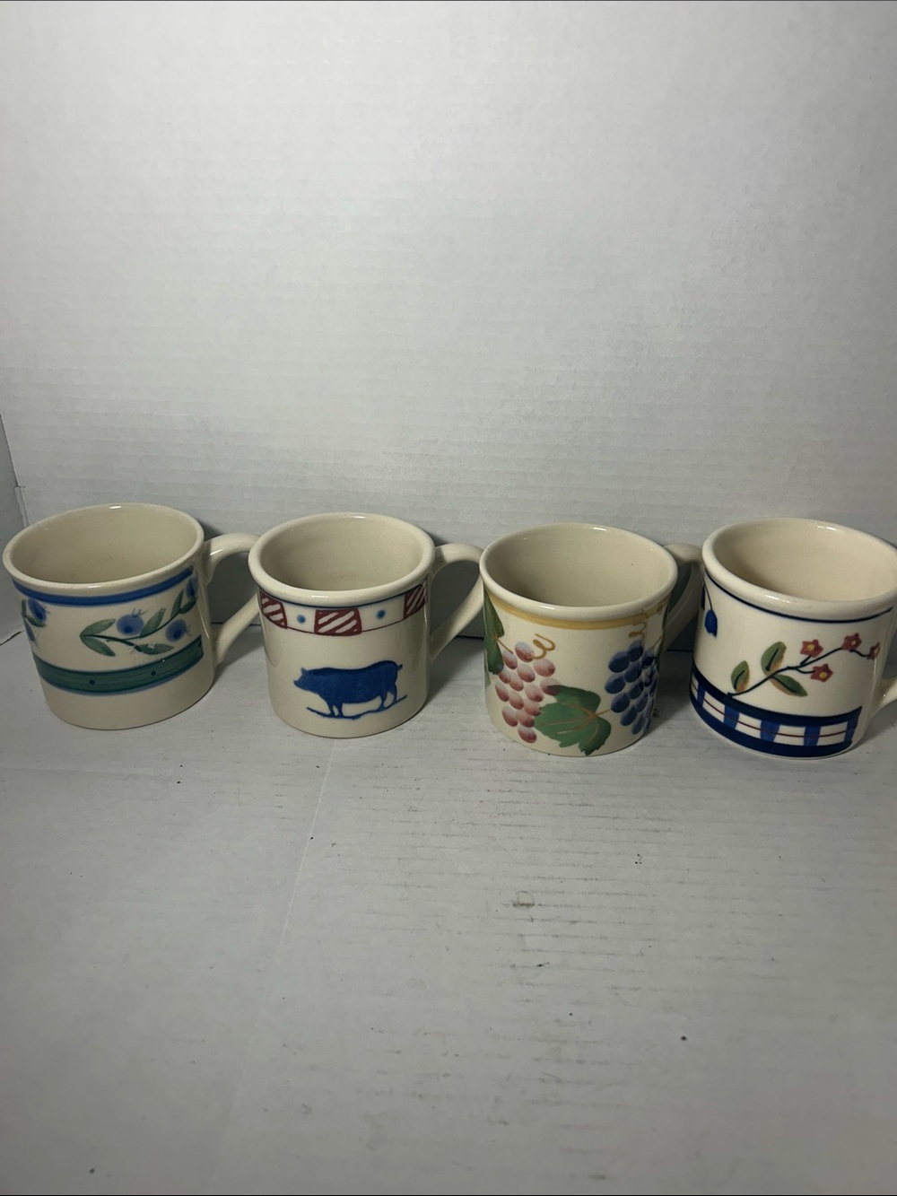 Hartstone Pottery Color Farmhouse Mugs set of 4